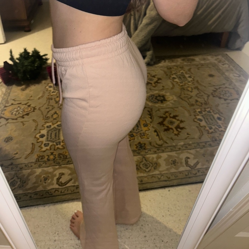 Pink Cream Flare Sweatpants